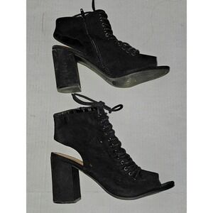 Seven Dials Tessaly Open Toe Booties Suede Upper Lace Up Womens Size 9.5M‎